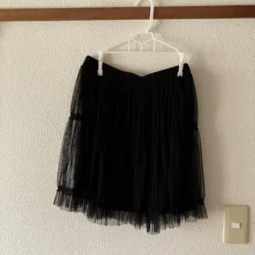 블랙 프릴 캉캉 스커트