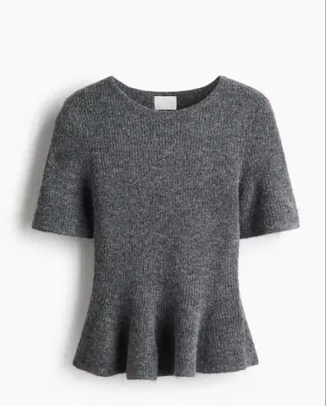 H&M 에이치앤엠 리브 니트 페플럼 탑 M