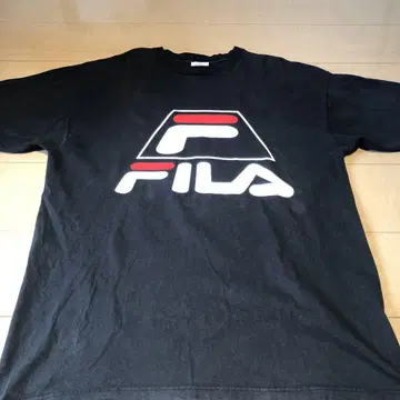 USA 제작 FILA 빅 로고 티셔츠 블랙 페이드 오버사이즈 90년대