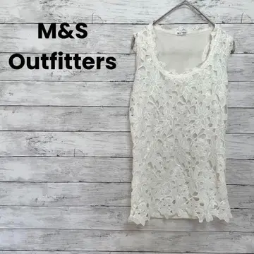 [ M&S Outfitters ] 탱크탑 레이스 시어 화이트 이너