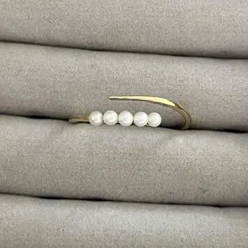 골드 펄 장식 반지
