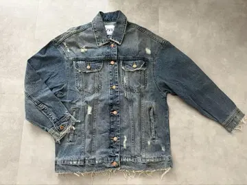 ZARA 데미지 데님 자켓 새상품 S