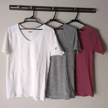 할리우드 랜치 마켓 스트레치 플라이스 V넥 티셔츠 3매 세트