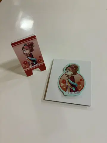 트레이딩 꼬마토코 입간판풍 메모 스탠드, 다이컷 스티커 옥엽비