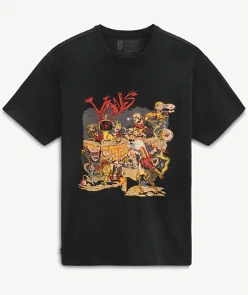 VANS x Dwiky KA 콜라보 반팔 티셔츠 초레어 블랙