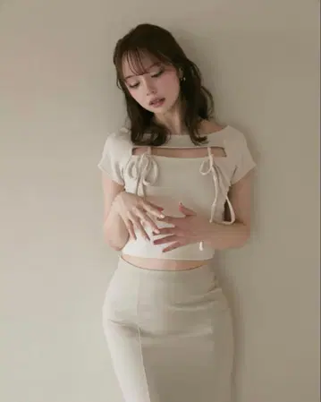ANDMARY Bebe ribbon tops IVORY F