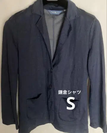 가마쿠라 셔츠 네이비 스트레치 테일러드 자켓 일본제 S