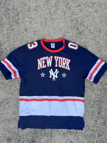 NEW YORK 티셔츠 L 네이비 우먼
