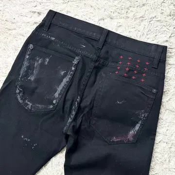 새상품급 Ksubi 스비 스키니 팬츠 페인트 스트레치 블랙 W29