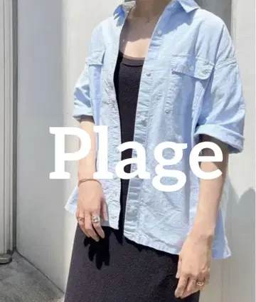 22SS [ 플라주 Plage ] Dry ox H/S 셔츠 색스 블루