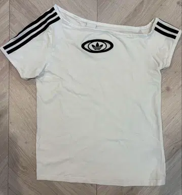 adidas 오프숄더 티셔츠 S 화이트 KC8795