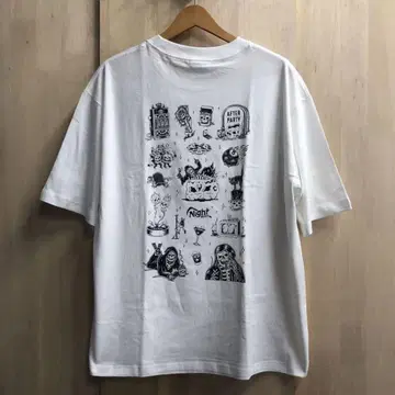 러킹 클래스 티셔츠 스케치 탱크 타투 아트 화이트 XL