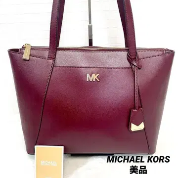 [컨디션 최상] MICHAELKORS 토트백 버건디 빨간색 골드