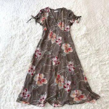 LAURA ASHLEY 새 꽃무늬 쉬폰 롱 원피스 9 M 리본