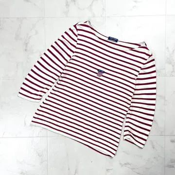 SAINT JAMES 7부 소매 보더 티셔츠 레드 사이즈 38*GD252
