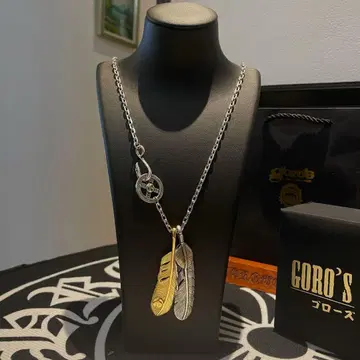 Goro's 고로즈 금 하트 특대형 페더 메탈 포함 특대형 페더