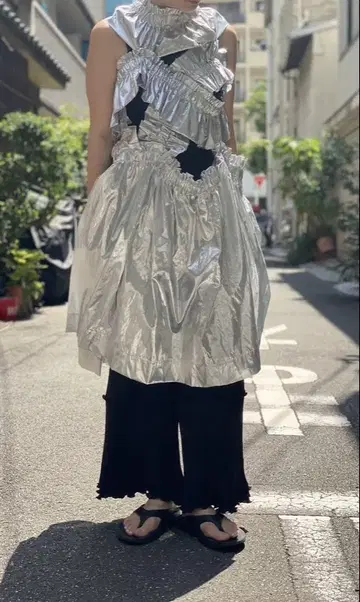 [ HOUGA ] kiki frill dress #silver
