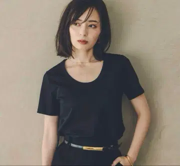 아뉴앙스 실크 터치 코튼 U넥 T