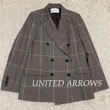 UNITED ARROWS 더블 브레스트 박스 체크 자켓