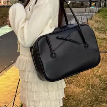 FOREVER 21 블랙 토트백 리본 빅 보스턴