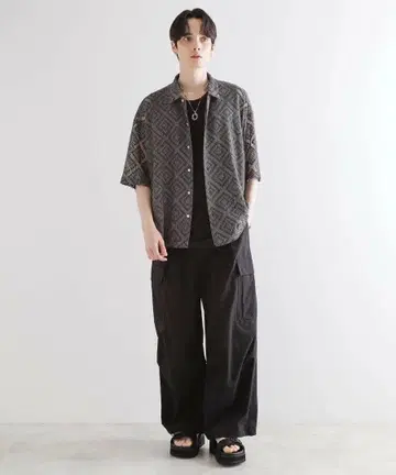 다케오 키쿠치 톤 염색 레이스 셔츠