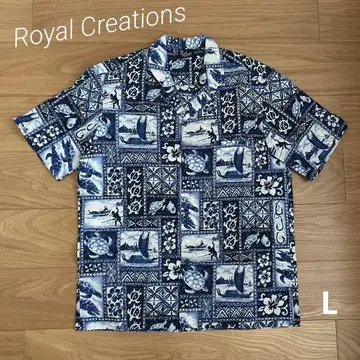 Royal Creations 하와이안 셔츠 반팔 남성용 L