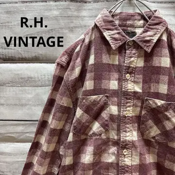 R.H.VINTAGE 플란넬 셔츠 심플 체크 무늬 스테디셀러 론 헤르만
