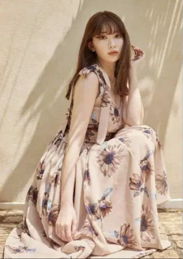 herlipto Sunflower-printed Midi Dress