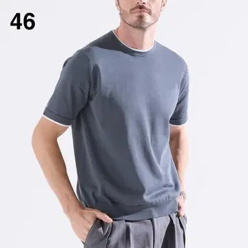 terroir 바이컬러 숏 슬리브 풀오버 그레이 46