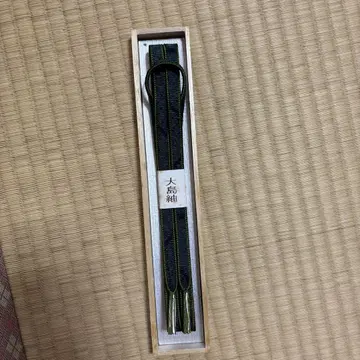 오비지메 초록색과 파란색 스트라이프 오시마 명주
