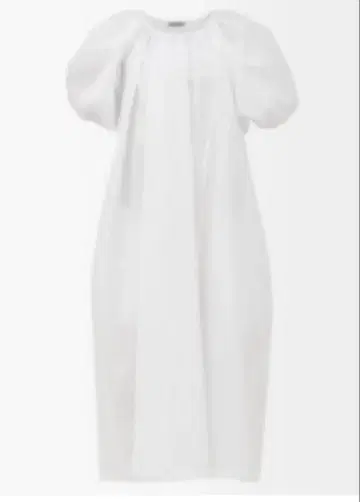 Jil Sander 질 샌더 화이트 퍼프 슬리브 셔츠 원피스