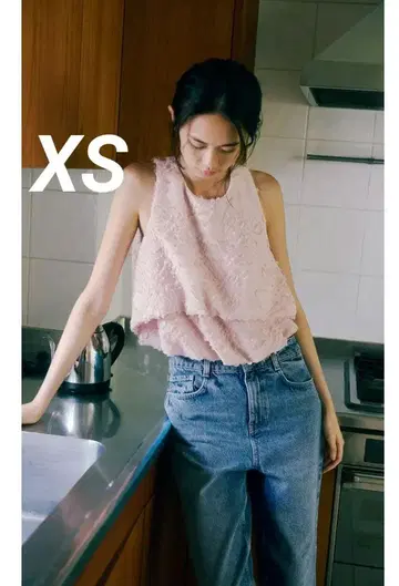 ZARA 프린지 퍼프 상의 XS 완판템