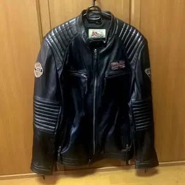 미사용품 CN Plopanss 천연 가죽 블랙 라이더 자켓 XXXL