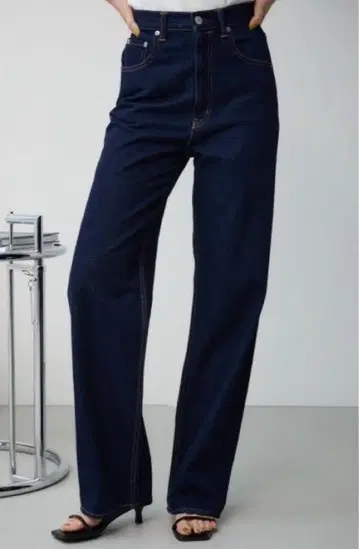 AZUL DENIM 하이웨스트 와이드 데님 원워시 M