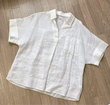 린넨 반팔 셔츠 화이트