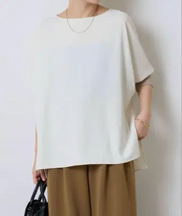 콜라주 갈리아르다갈란테 저지 소매 리브 T 블라우스