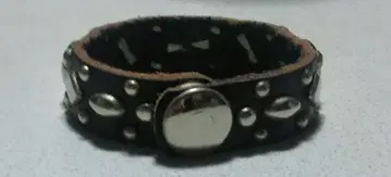 빈티지 멕시칸 팔찌 천연 가죽 블랙 14cm