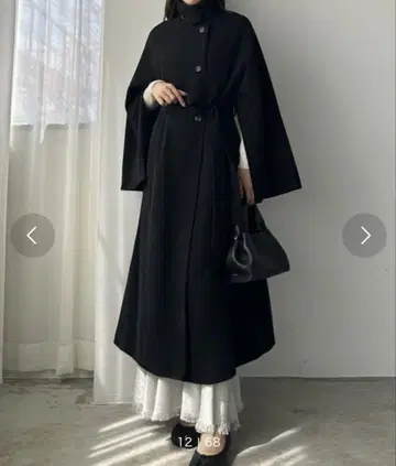 Louere 루에레 2way 슬릿 슬리브 하이넥 플레어 롱 코트