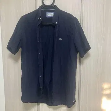 LACOSTE 네이비 반팔 셔츠 REGULAR FIT
