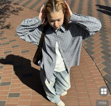 nugu 체크 셔츠 hoop