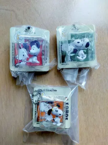 3세트 스누피 PEANUTS 패키지 미니어처 컬렉션