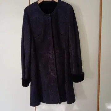 리얼 무스탕 코트 블랙