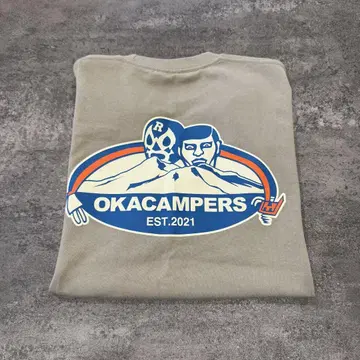 새상품 OK Campers T셔츠 베이지 오카 캠퍼즈