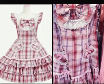 Angelic Pretty Cute Heart 오버롤 스커트 핑크