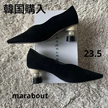 [ 한국 구매 ] MARABOUT 스웨이드 펄 힐 펌프스 23.5