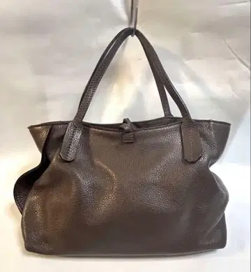 여성용 천연 가죽 브라운 레더 토트백