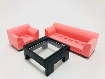 레고 LEGO 소파 리빙 테이블 세트 코랄 핑크
