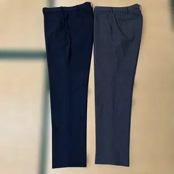 유니클로 감동 팬츠/울 라이크 네이비 그레이 2개 허리 82cm