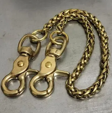 놋쇠 뜨개질 8mm 지갑 체인 브라스 빈티지 골드