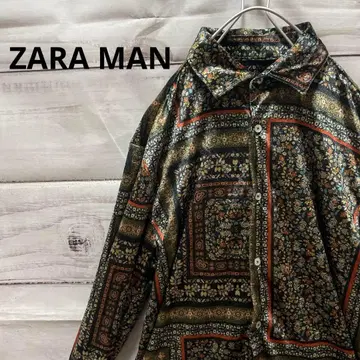 ZARA MAN 올 패턴 벨루어 셔츠 꽃무늬 멋쟁이템, 구하기 어려움